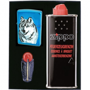 Zippo voordeelpakket Wolf High Polish Blue